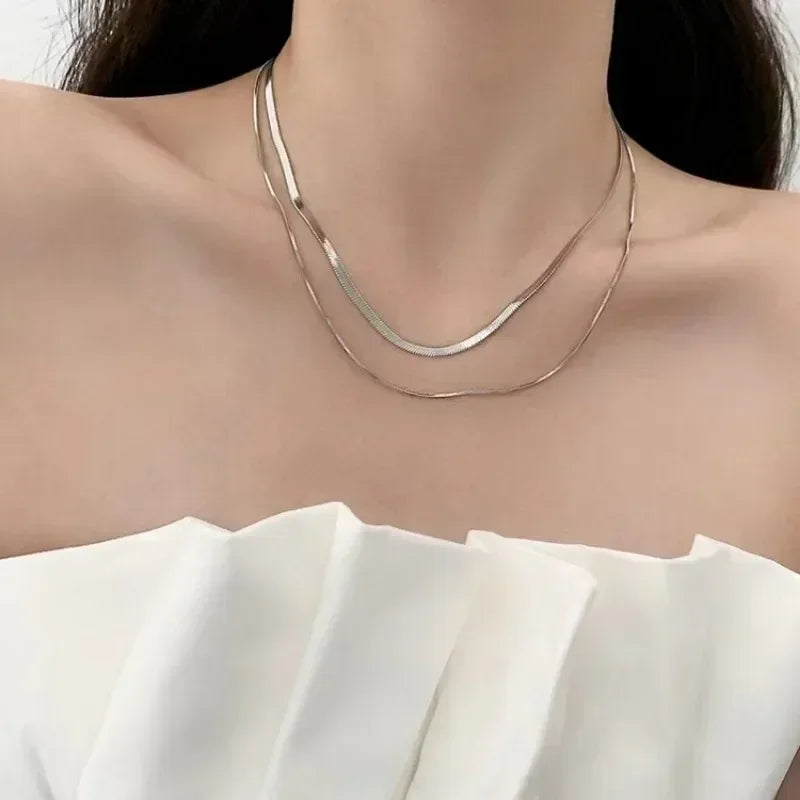 Charm Gold  Luxury Multi-layered Zircon Heart Pendant Necklace