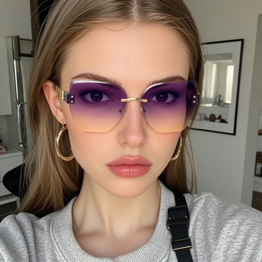 Borderless Cat Eye Sun Glasses