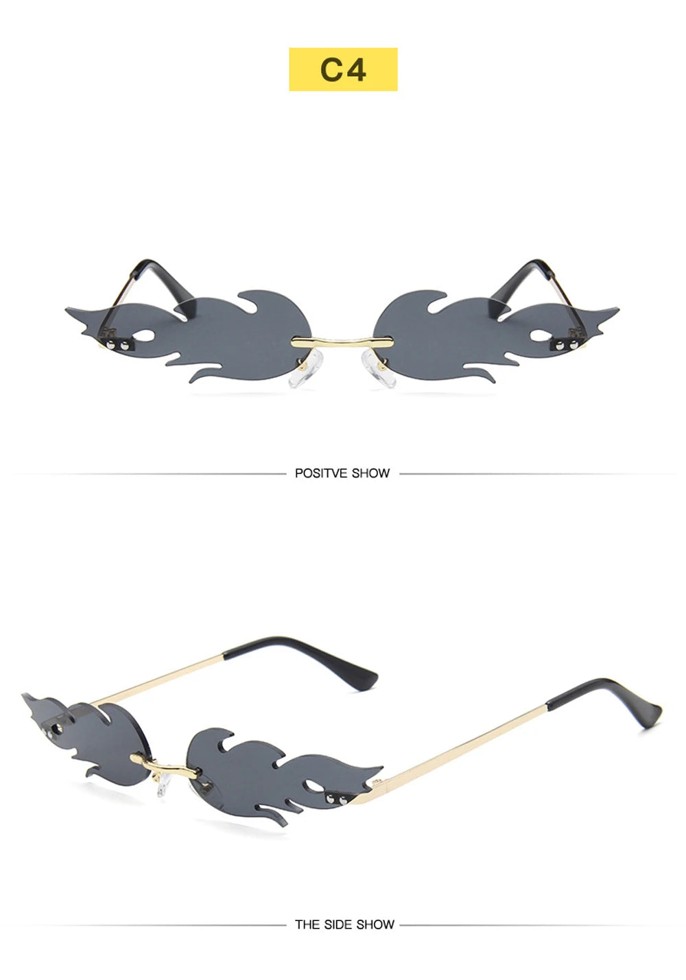 Luxury Rimless Wave Sunglasses