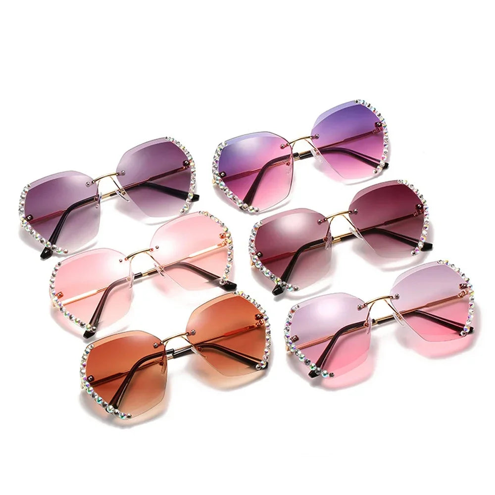 Oversized Rimless Luxury Diamond Square