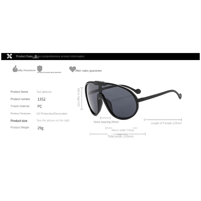 Trendy Oversized Pilot Sunglasses