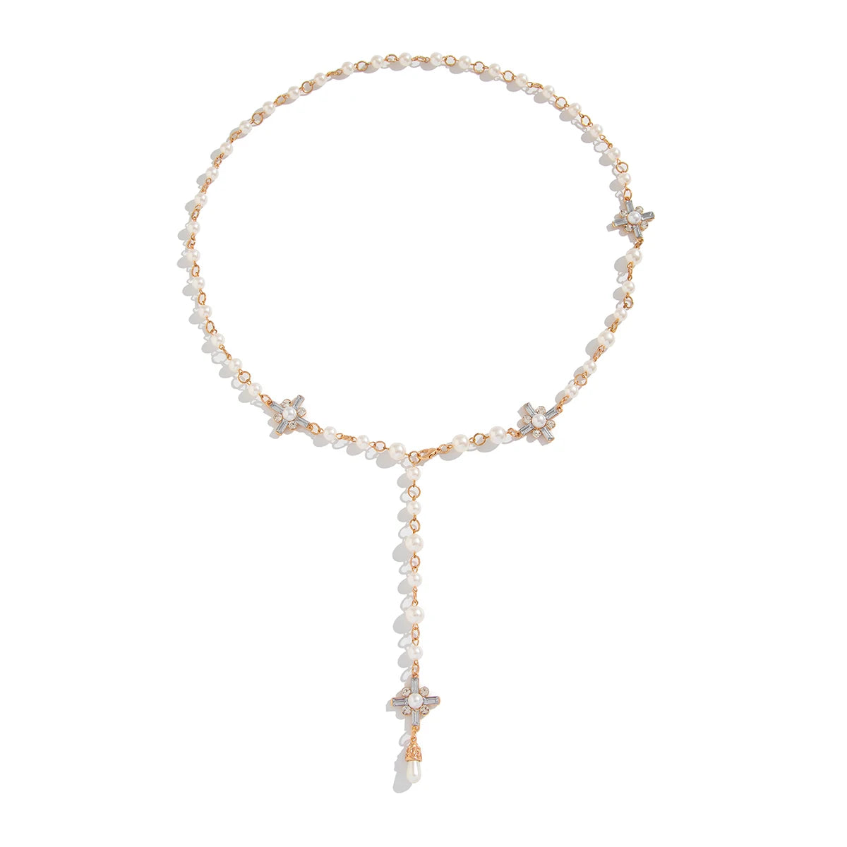 Classic Imitation Pearl Rhinestone Necklace