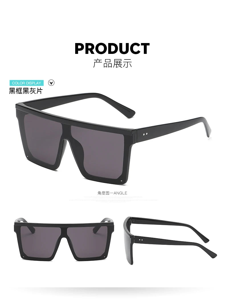 Oversized Flattop Square Sunglasses