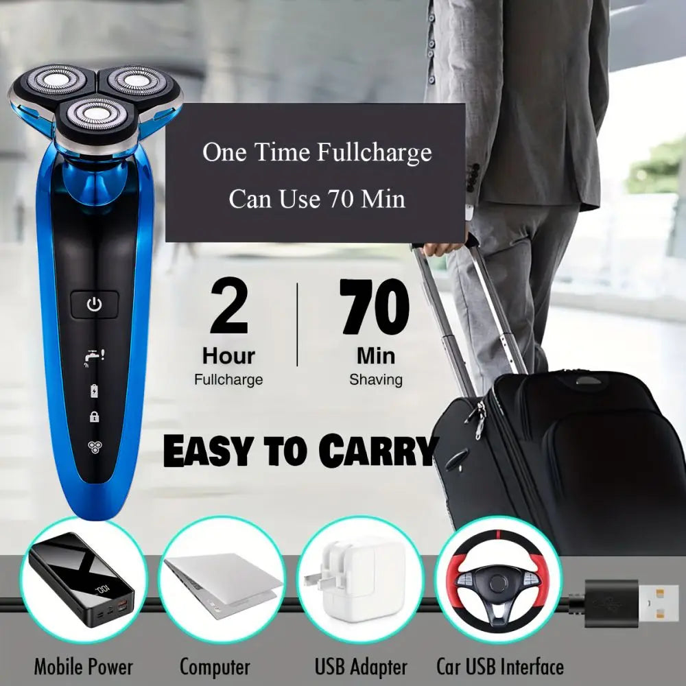 Electric Razor Cordless Rechargeable Floating Head, Portable