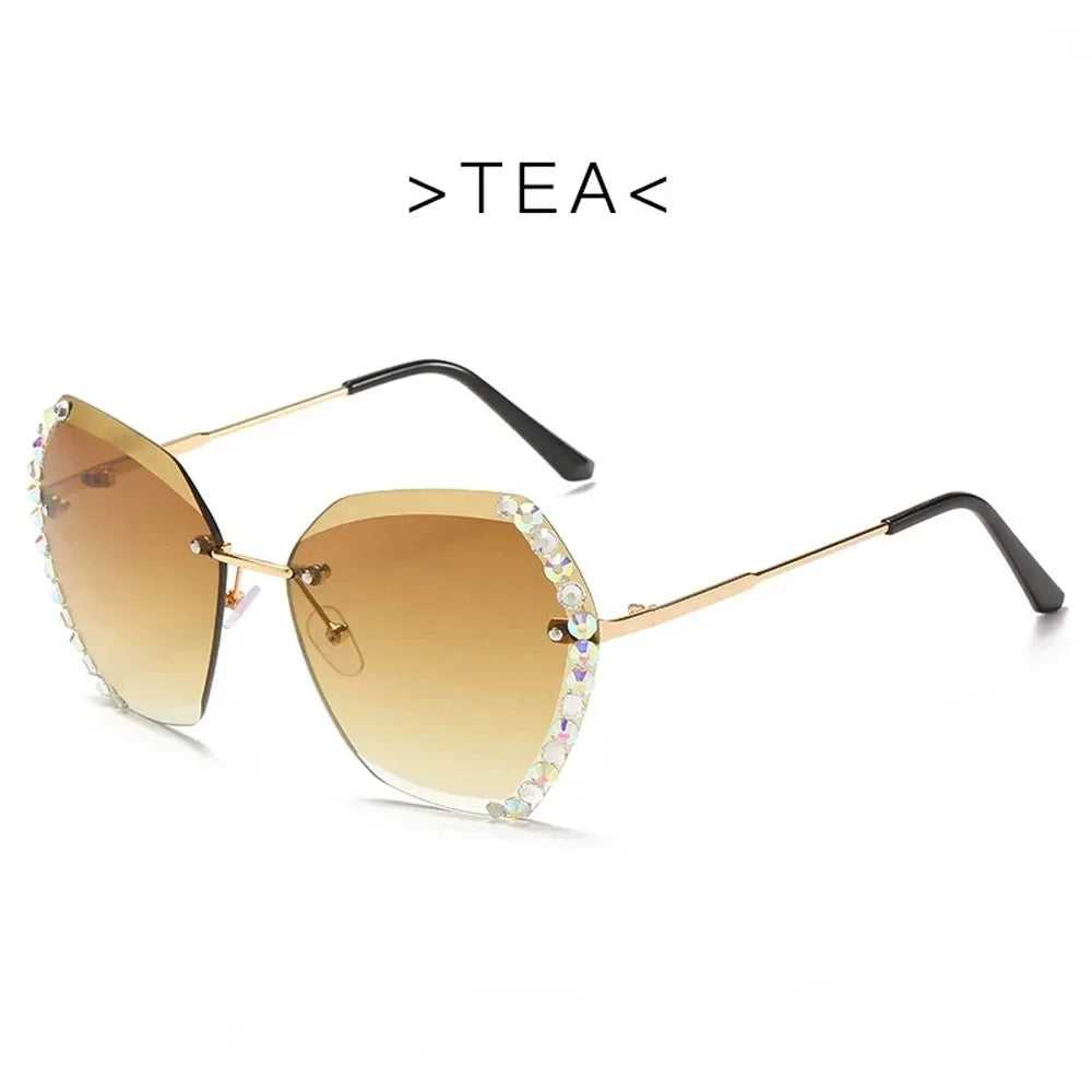 Oversized Rimless Luxury Diamond Square
