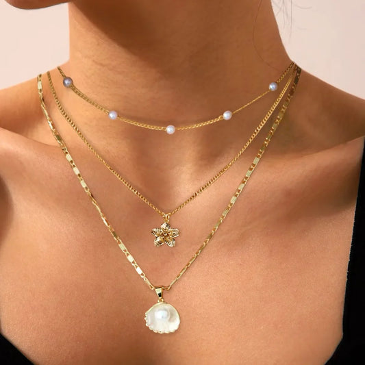 14k Gold Plated Pearl Fishbone Necklace