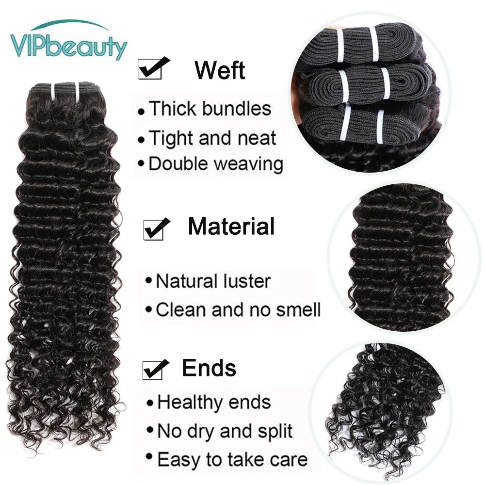 Brazilian 3 / 4 Virgin Curly Raw Hair Extensions