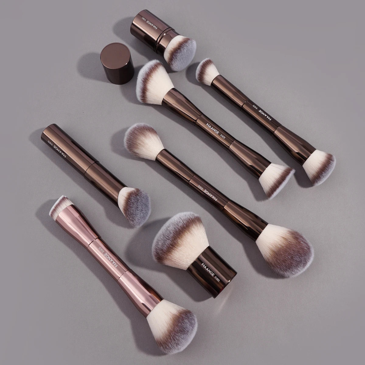 Double Head Foundation, Powder, Concealer, Blusher, Bronzer Makeup Brush- Soft Fiber