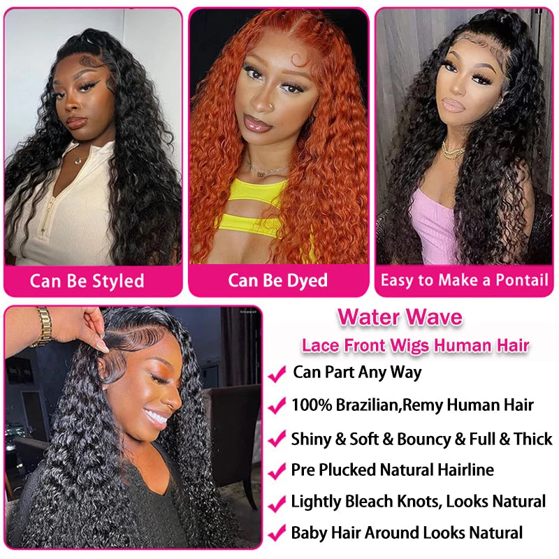 Water Wave 13x6 Lace Front Wigs Human Hair