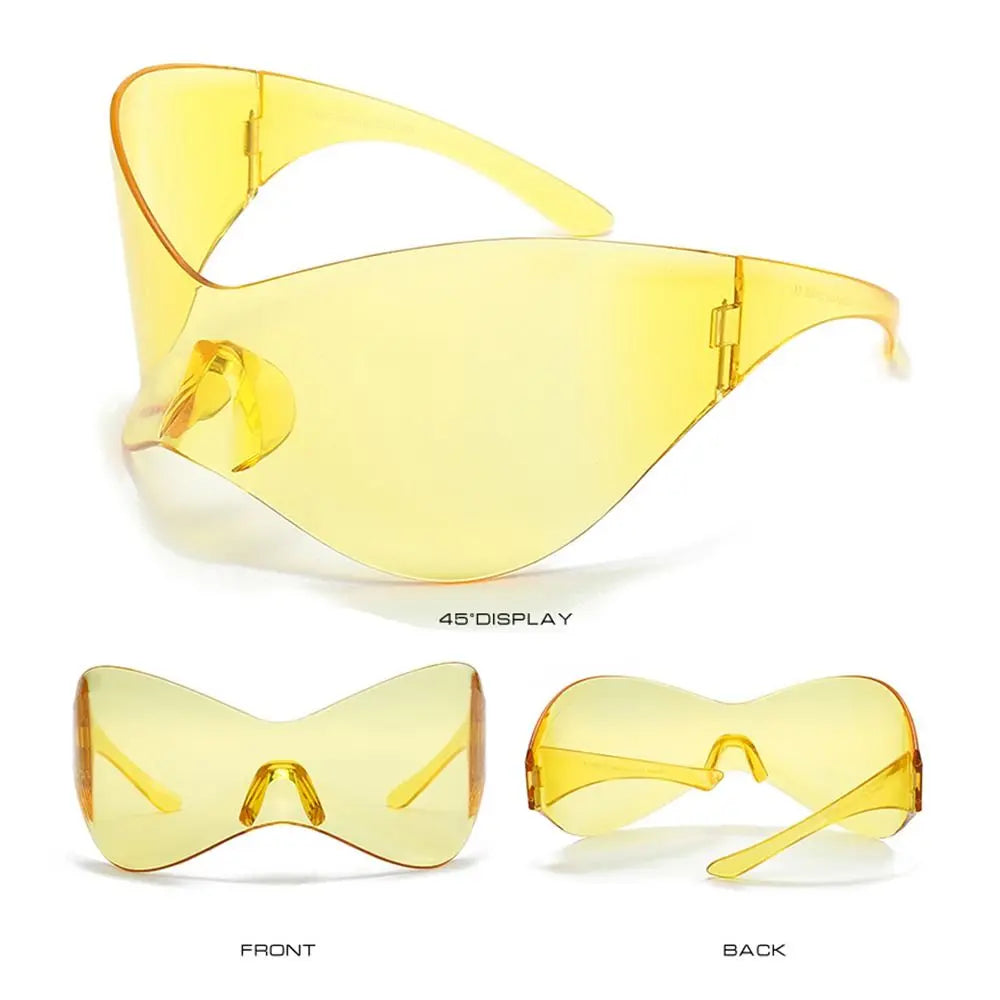 Futuristic Wrap Chic Rimless Shades