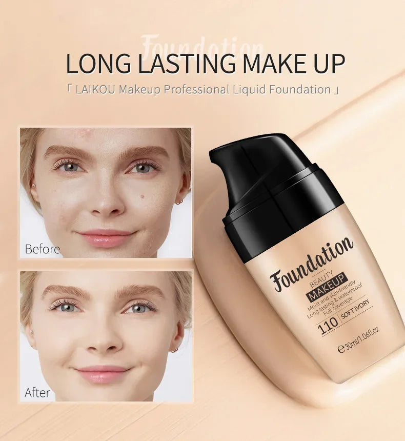 Liquid Foundation Moisturizing Long Lasting Natural Brighten