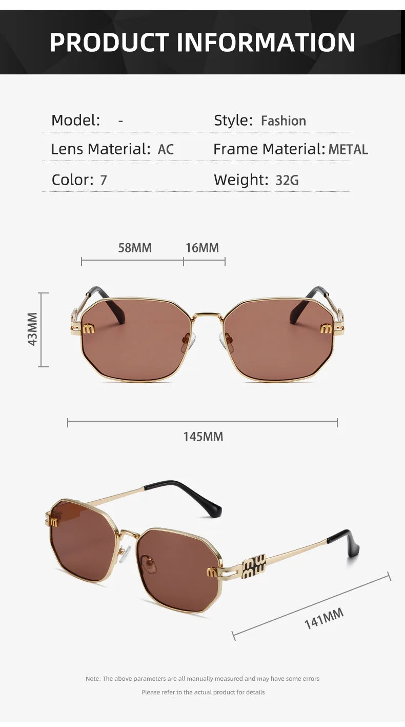 Polygon Retro Metal Punk Sun Glasses