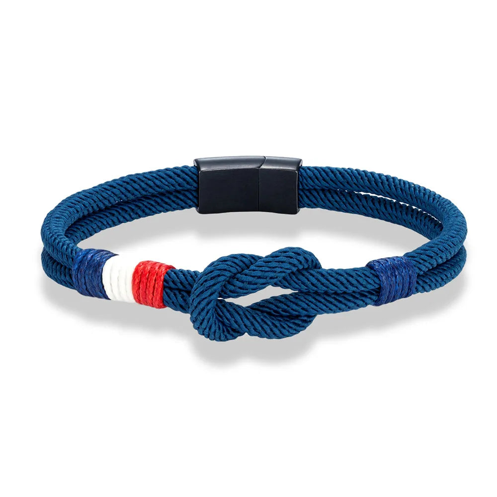 Square Knot Rope Bracelet - Woven Double-Layer