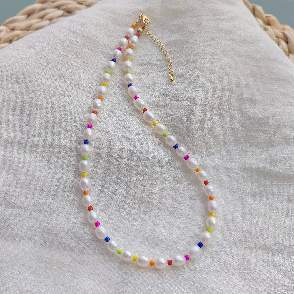 Multicolor Freshwater Rice Pearl Necklace
