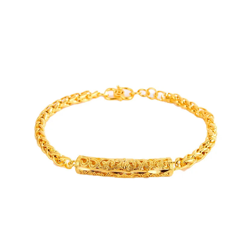 18K gold bracelet, lifelong auspicious cloud pattern