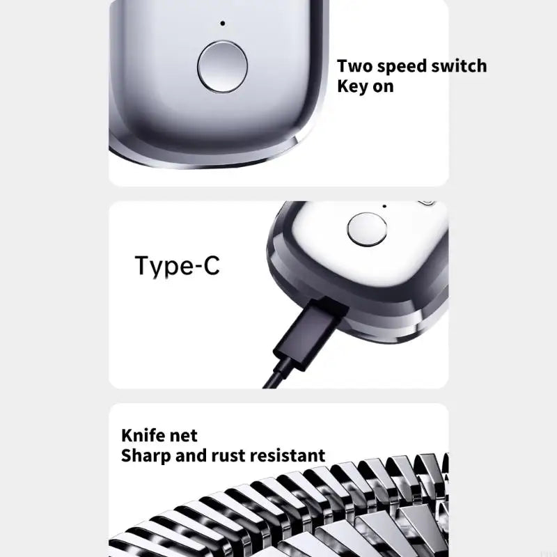 Electric Shaver with Double Head Portable Slip Resistant