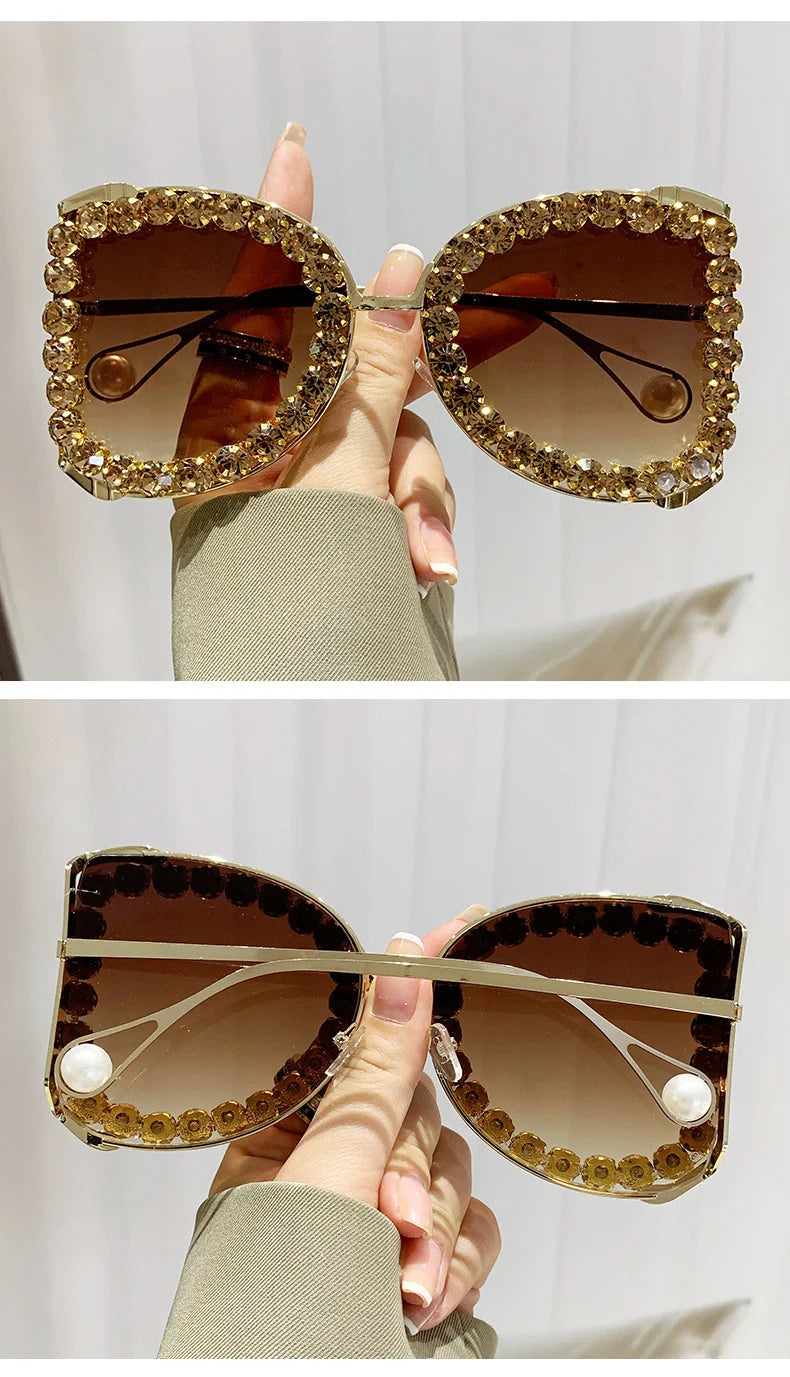 Luxury Diamonds UV400 Eyewear | European And American Style Sun Glasses