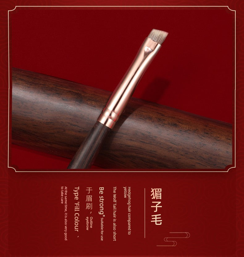 Ebony Rose 12 Makeup Brushes Suit Animal Fur Lady Texture