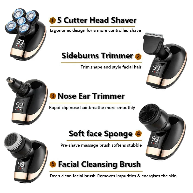 5 IN 1 Electric Rechargeable Waterproof Shaver