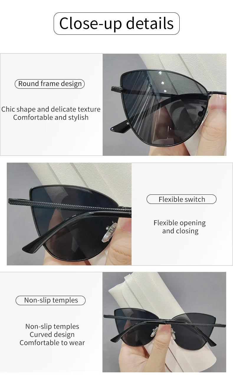 Classic Vintage Cat Eye Metal Frame