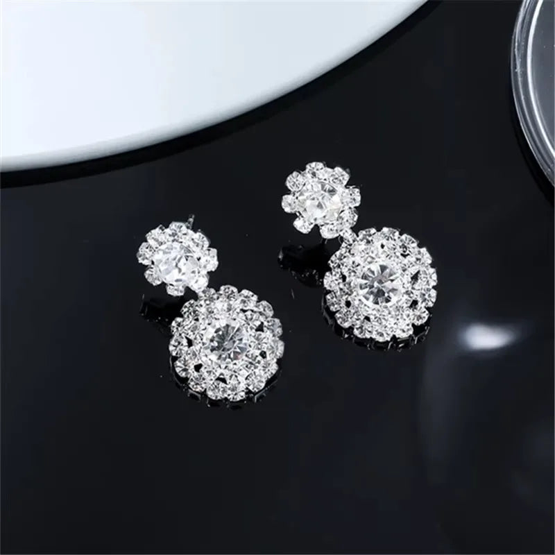 Zircon Snowflake Stud Earrings
