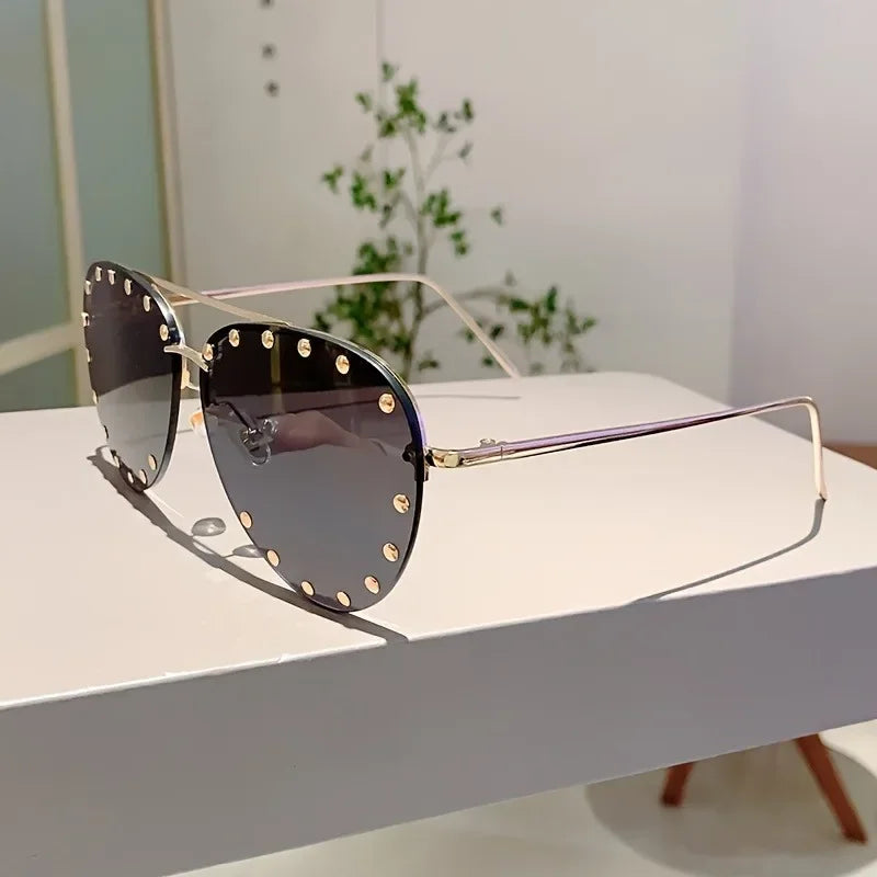 Rimless Luxury Colored Sunglasses - UV400