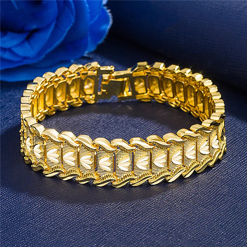 21cm Retro 24K Gold Bracelet Jewelry