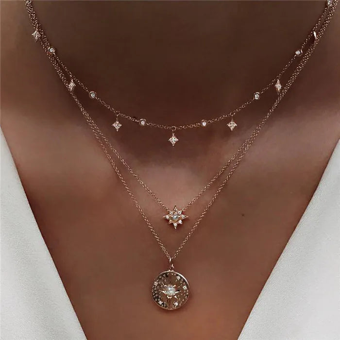 Boho Multi-element Crystal Necklaces