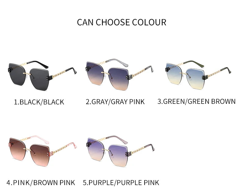 Borderless Cat Eye Sun Glasses