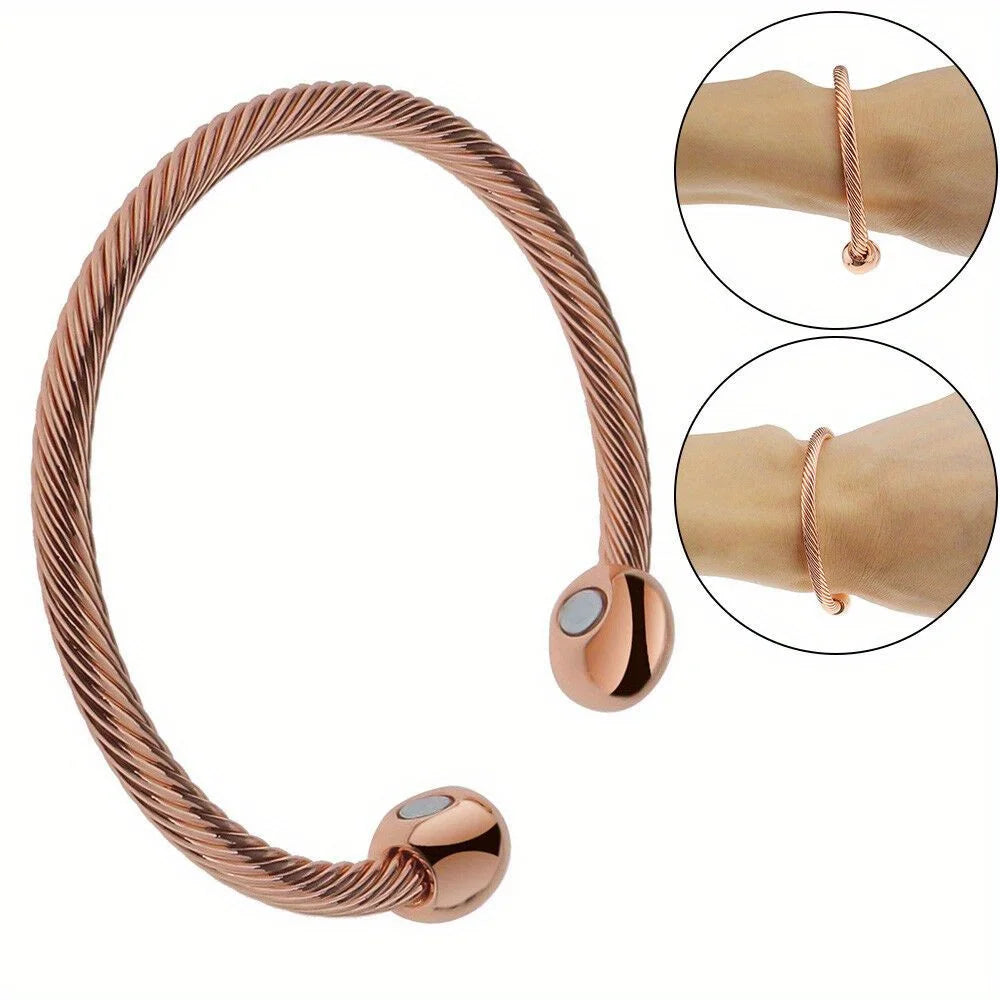 Magnetic Copper Bracelet Cuff Gold