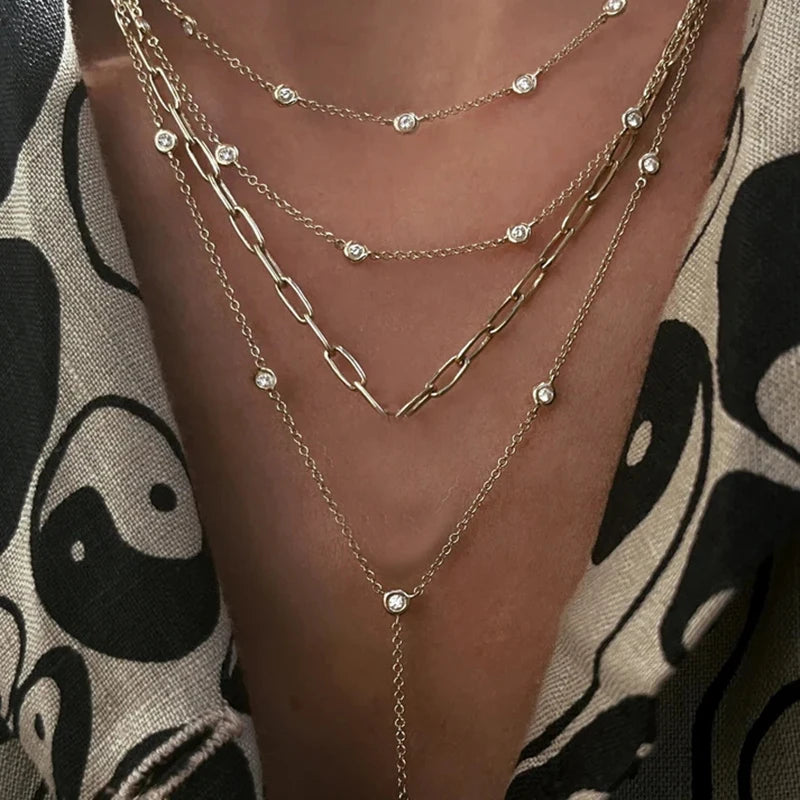 Multi-layer Crystal Pendant Necklace
