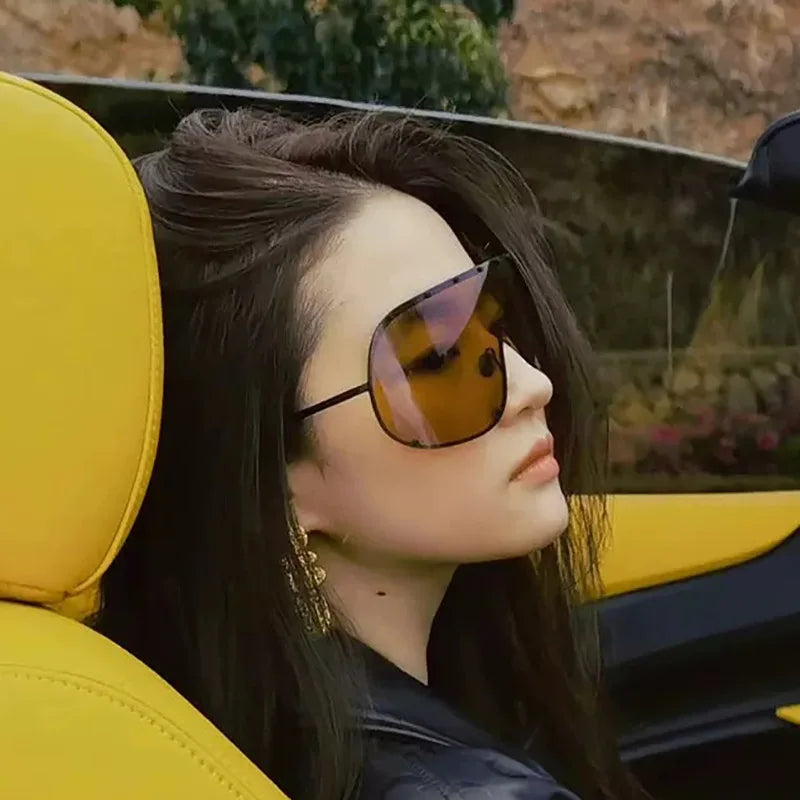 Celebrity Style High-End Brown Anti-Uv Sunglasses