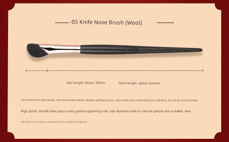 Ebony Rose 12 Makeup Brushes Suit Animal Fur Lady Texture