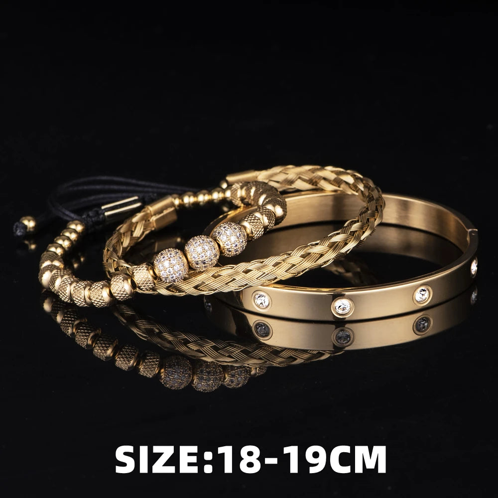 Stainless Steel 3pcs Luxury Royal Charm