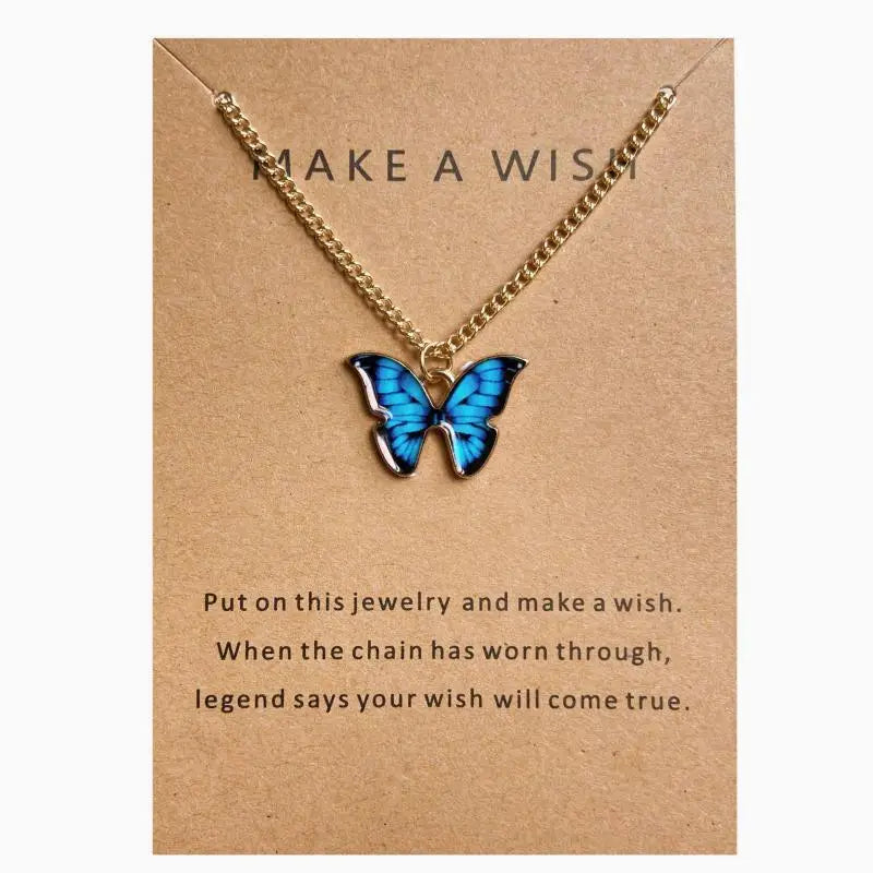 Butterfly Colorful Simple Pendant Choker Chain