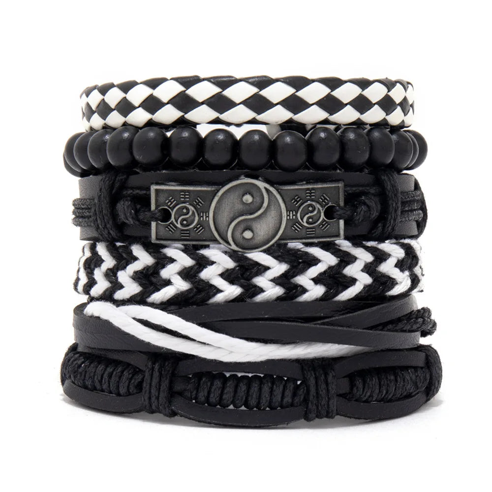 Adjustable Leather Set viking bracelet