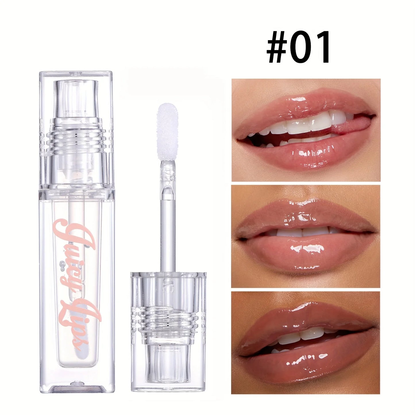 Hydrating Crystal Lip Oil - Plumping & Moisturizing Gloss with Tinted Shades