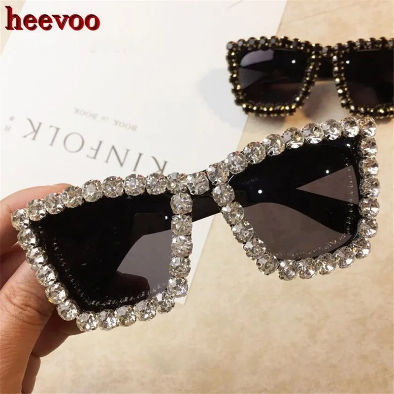 Oversized Rhinestone Diamond Glasses