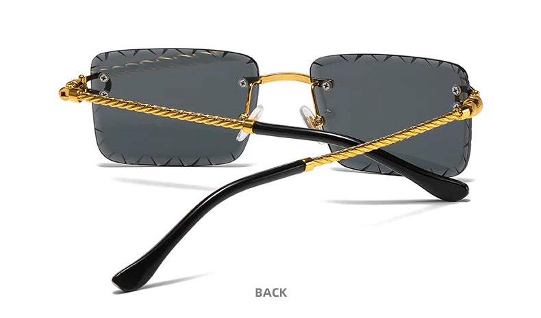 Rimless cutaway square rimmed