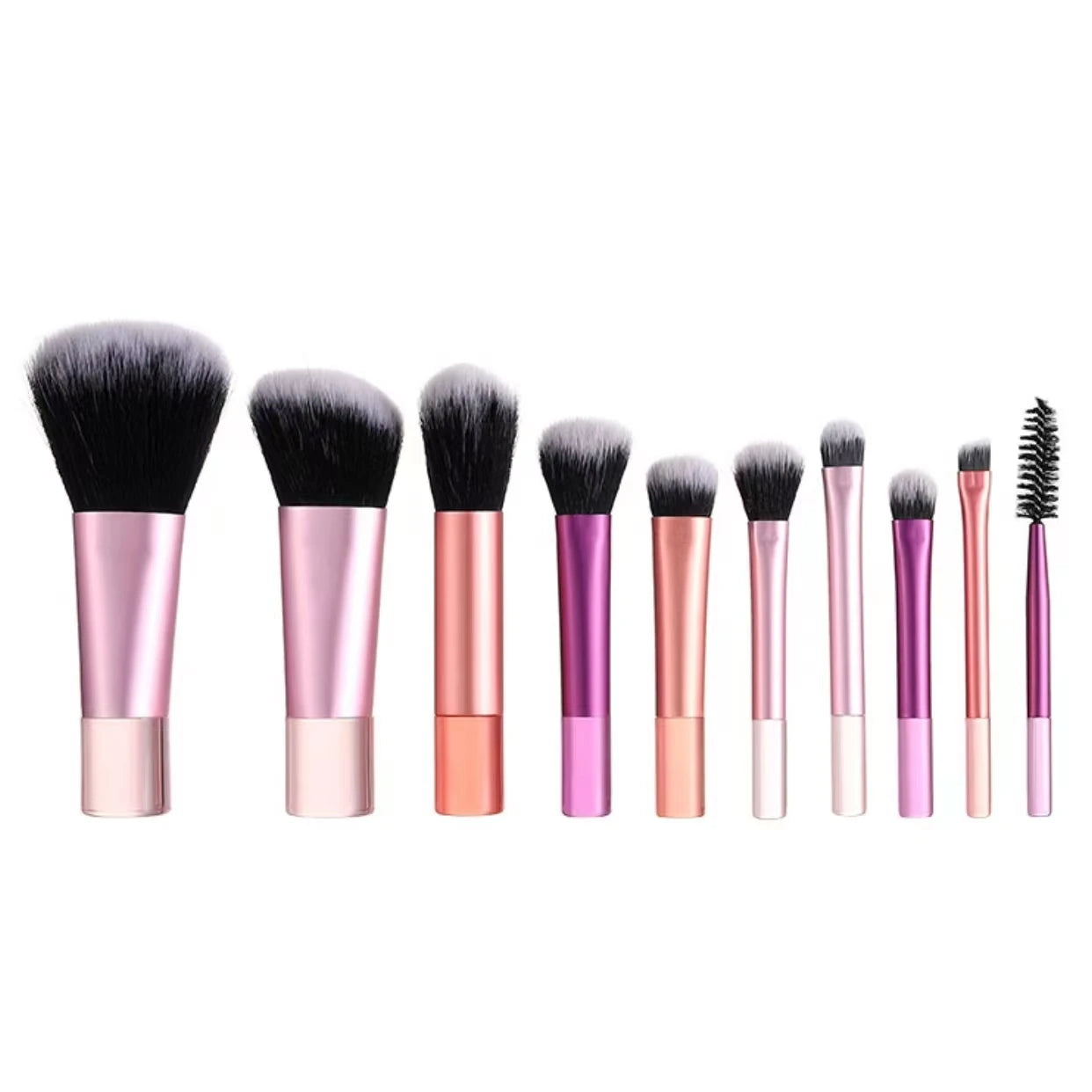 10-Piece Mini Makeup Brush Set, Available in Multiple Colors