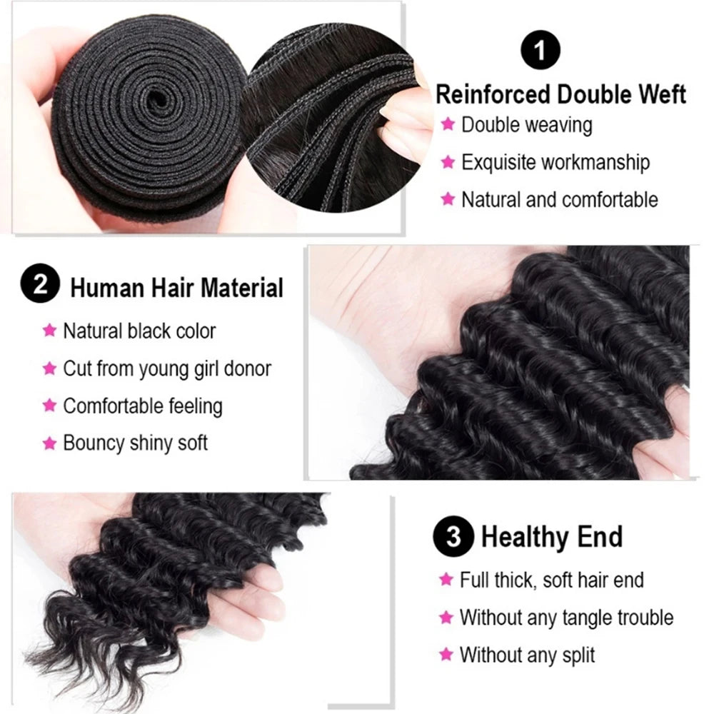 100% Remy Human Hair Extensions 1/3/4pcs/lot