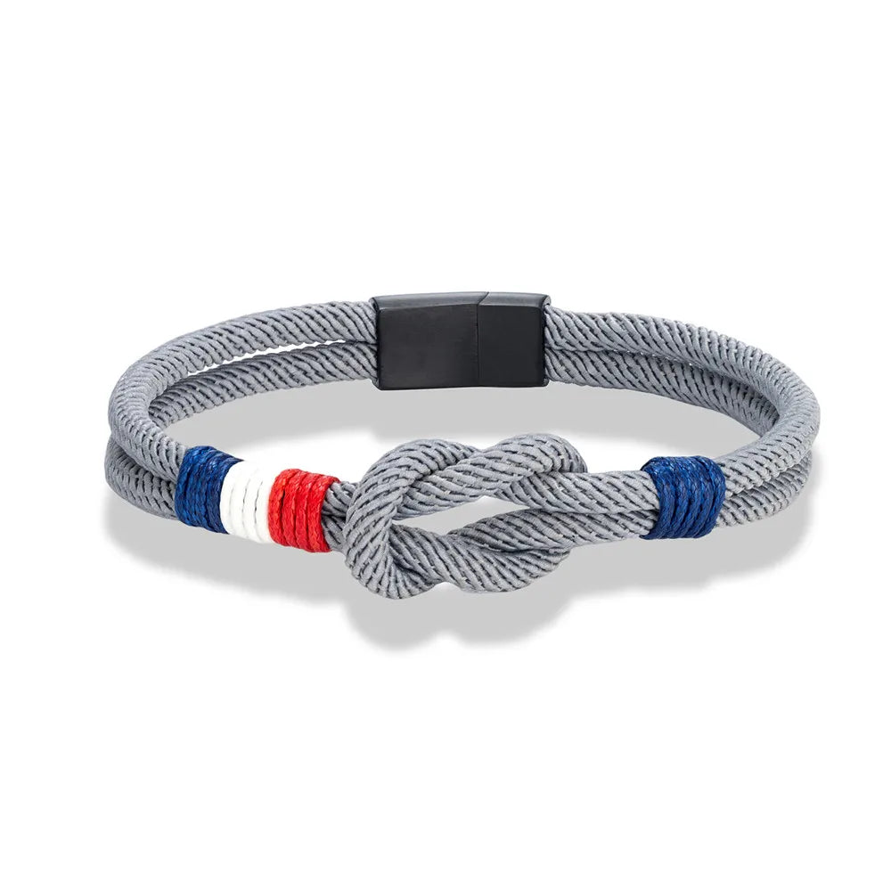 Square Knot Rope Bracelet - Woven Double-Layer