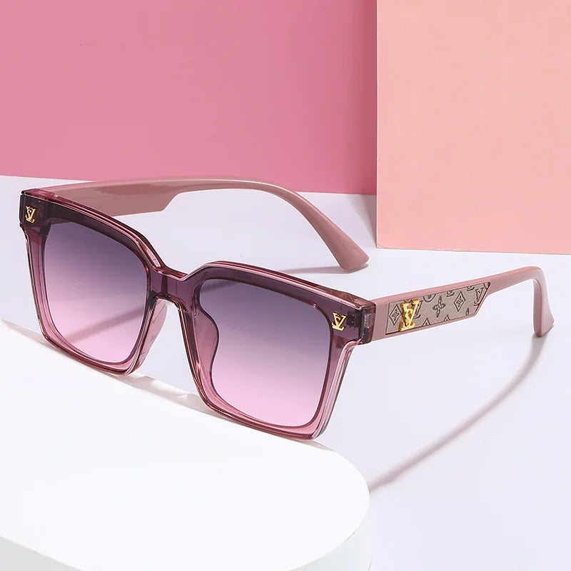 New Square Unisex Leather Sunglasses