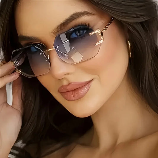 Unisex Hip hop style rimless eyewear