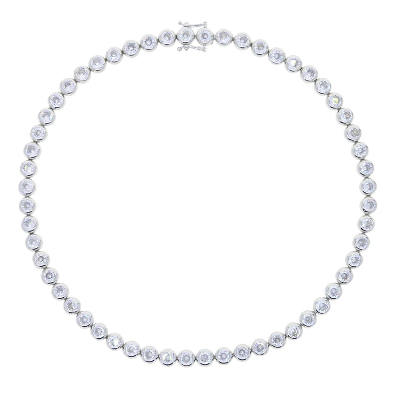 Tennis Chain Necklace Cubic Zirconia  | Gold and Platinum Plated
