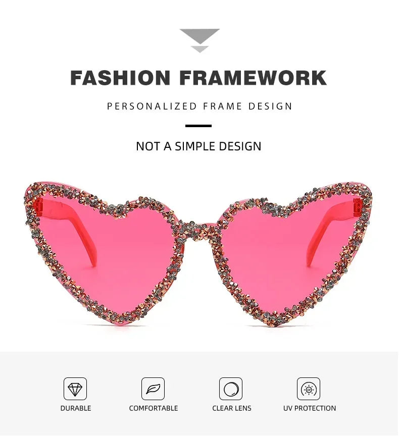 Uv400 Cute Cat Eye Rhinestone Eyeglasses