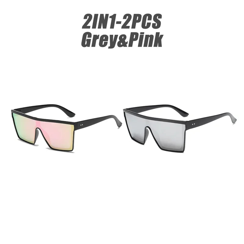 Retro cyberpunk Color Film Sunglasses