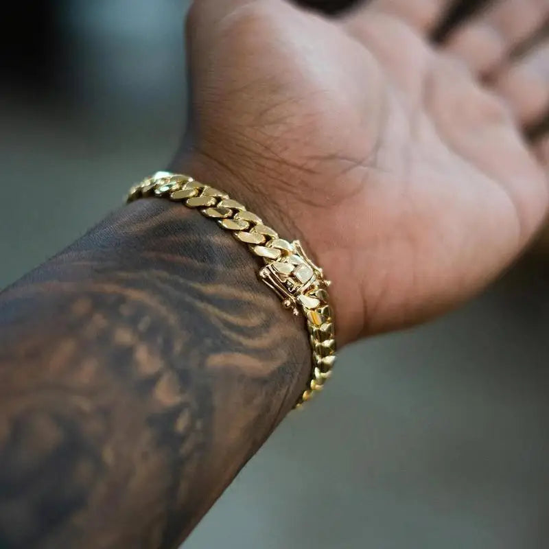 8k Gold-plated Cuban Miami Link Chain Necklaces