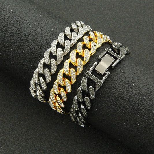 Unisex Hip Hop Rhinestones  Iced Out Cuban Link