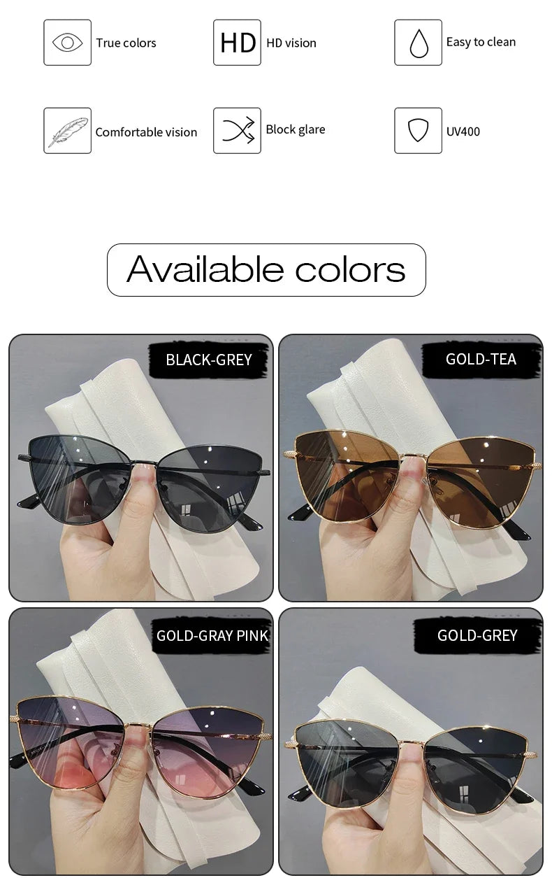 Classic Vintage Cat Eye Metal Frame